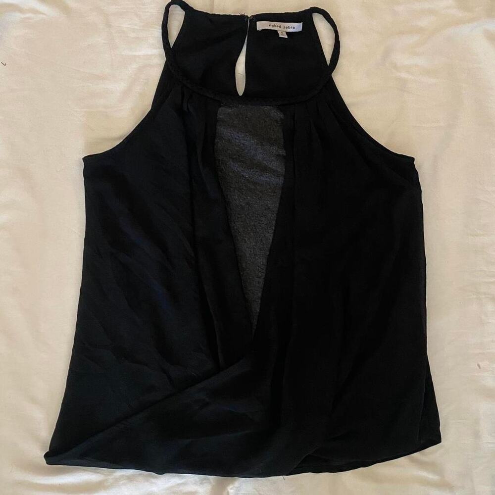 Naked zebra black tank top